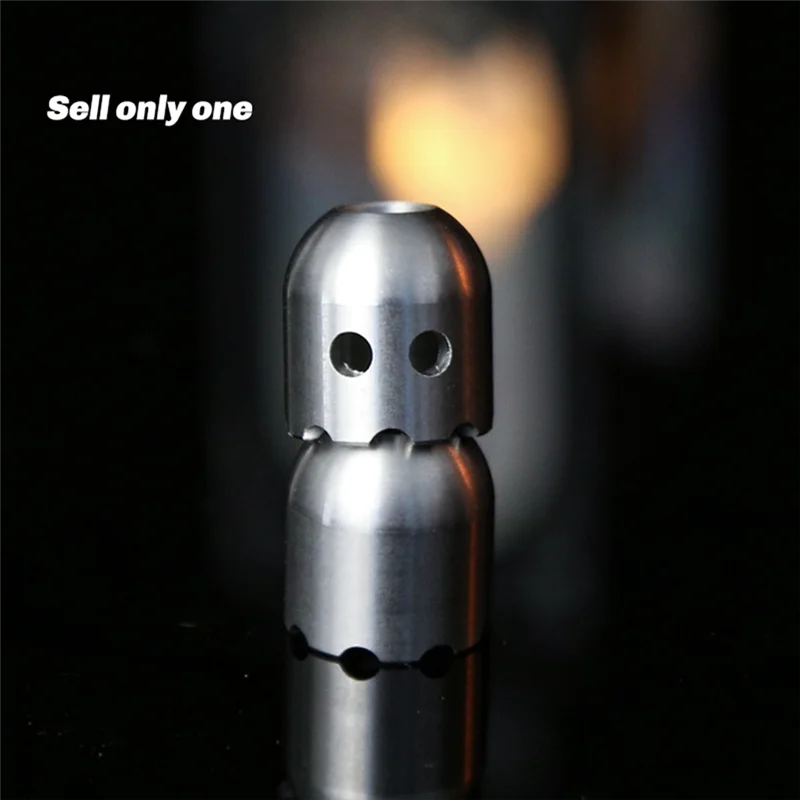-A90P Mini Buckle Portable Light Stainless Steel Cute Ghost Shaped Beads For Umbrella Rope Outdoor Beads