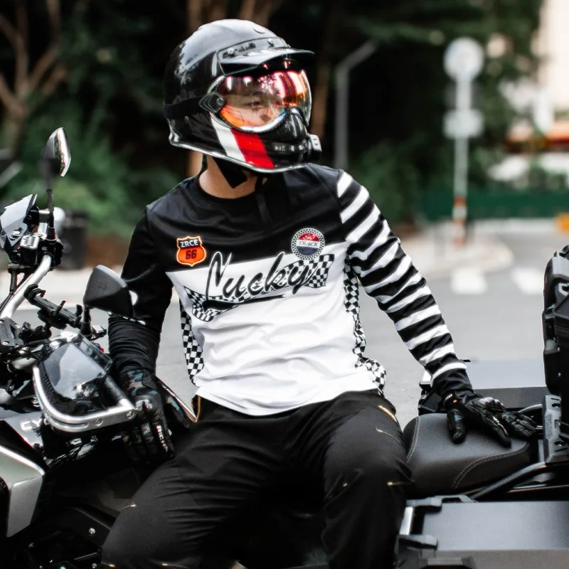 

Быстросохнущая мотоциклетная рубашка с 3D-печатью и длинным рукавом, удобная и прочная для езды на открытом воздухе