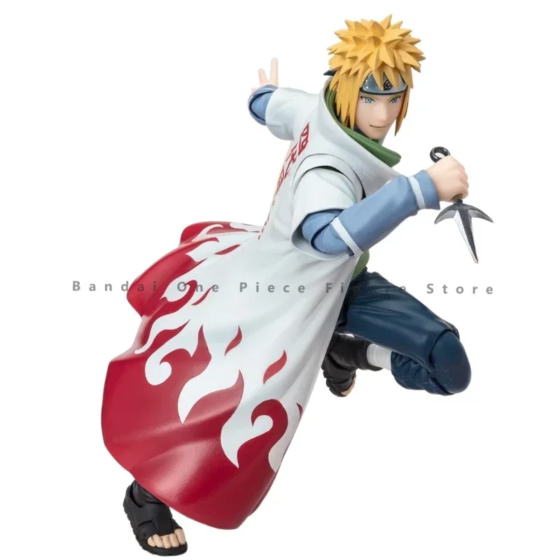 In Stock Original Bandai SHF Naruto Namikaze Minato Action Figure Animation Toy Gift Model Collector Anime Hobby Genuine