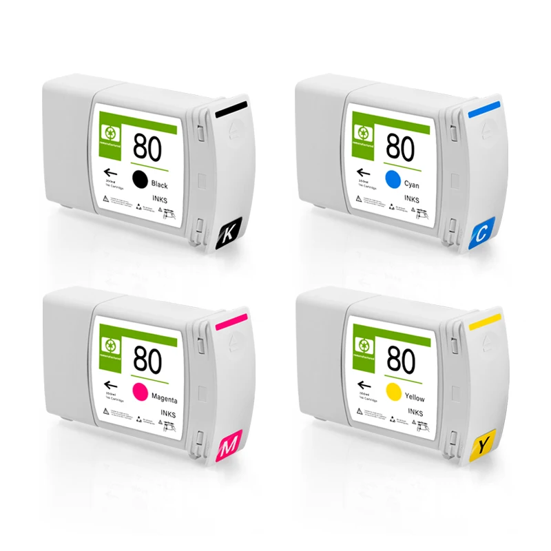 For HP 80 Full Ink Cartridge 350ML For HP Designjet 1050 1055 1050c Plus 1055cm Plus Printer C4871A C4846A C4847A C4848A