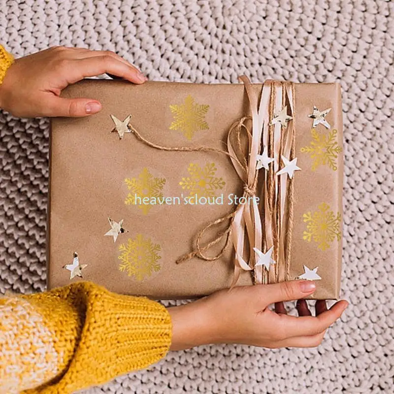 Y88B 크리스마스 선물 눈송이 스티커 미용 스티커 크리스마스 라벨 봉투 씰 장식 스티커 카드 장식