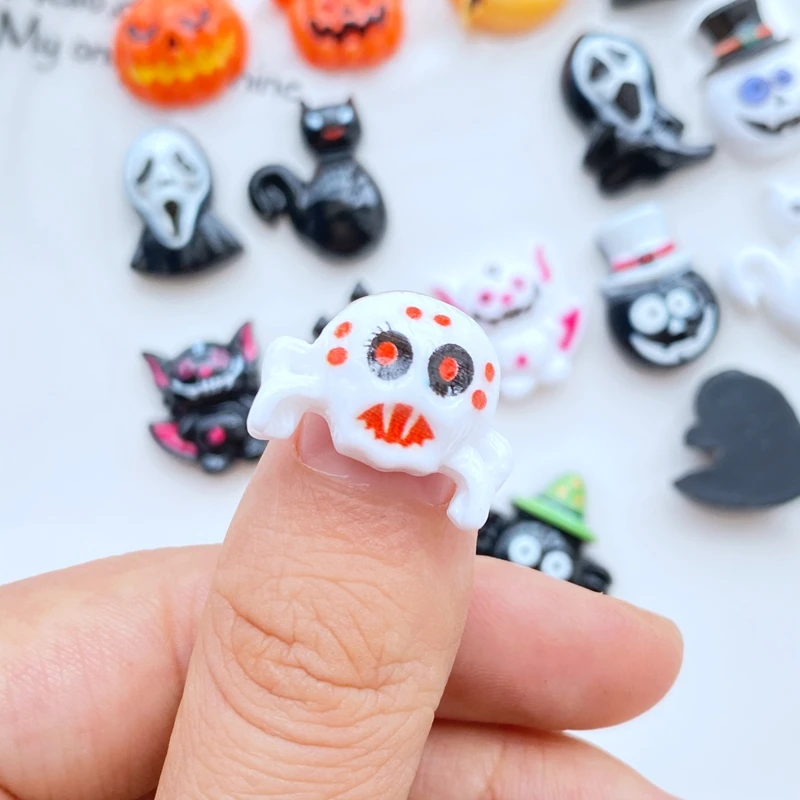 10pcs Kawaii Cute mini Halloween Series Nail Rhinestones Gems Glitter Nail Art Jewelry Manicure Nail Decoration Accessorie