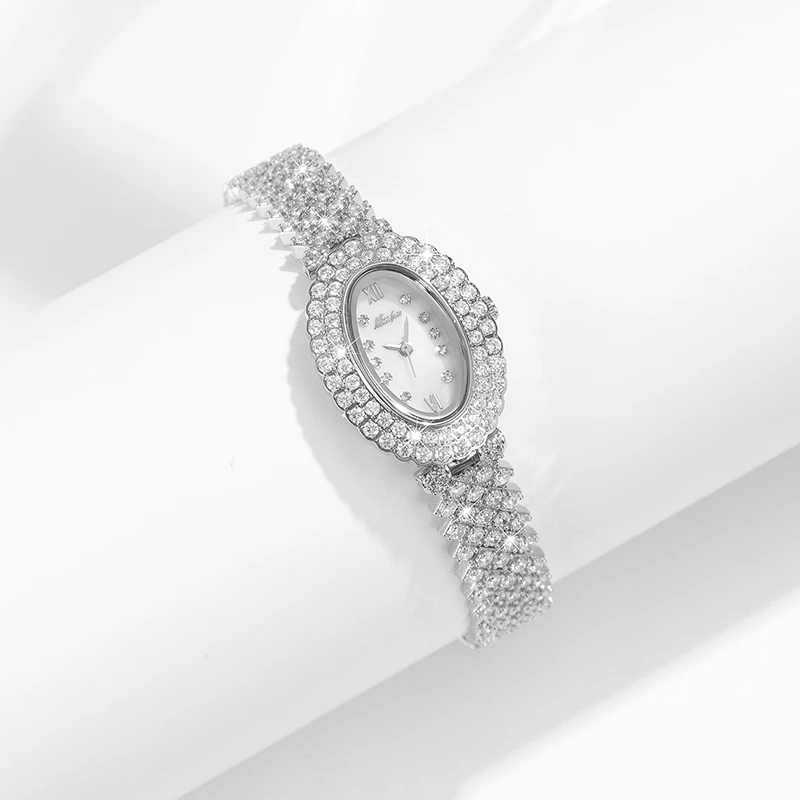 MISSFOX-Reloj de pulsera de oro con diamantes para mujer, accesorio de lujo, joyería ostentosa, de cuarzo, envío directo