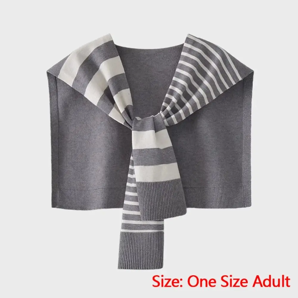 New Knitted Stripes Shawl Fashion Versatile Plus-Sized Neck Protection Shoulder Shawl