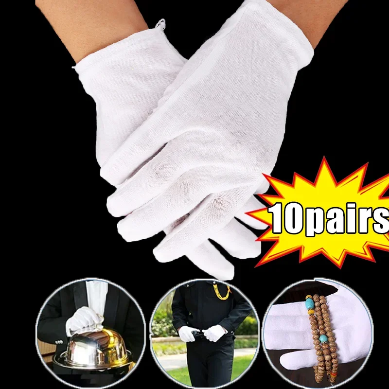 White Cotton Work Gloves Unisex Thickened Stretchable Lining Glove Household Cleaning Tools Tactical Gloves Wholesale