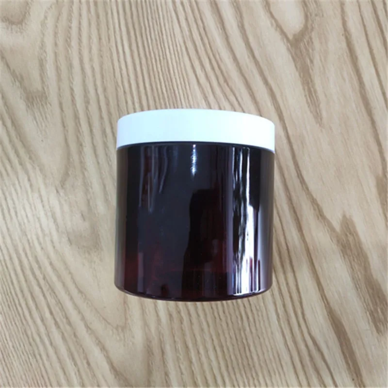 5-20pcs 500ml Empty Cream Jar Brown Plastic Pot Cosmetic Facial Mask Container Travel Refillable Bottle Household Storage Box