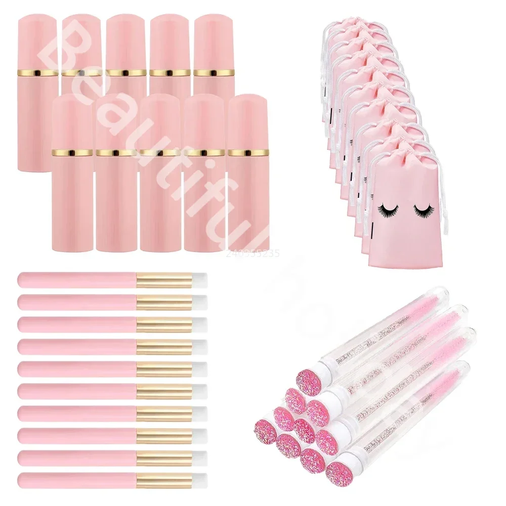 40Pcs/Set Foam Bottle Brush 60ML Plastic Empty Foaming Pump Bottle Eyelash Makeup Bottle Cleanser Soap Dispenser Skin Care Tools