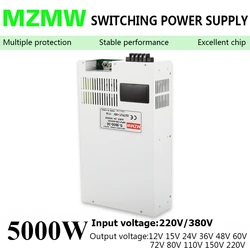 5000W Switching Power Supply 220V/380V AC DC 24V 36V 48V 60V 72V 80V 110V 150V 220V Industrial SMPS Transformer Laboratory Test