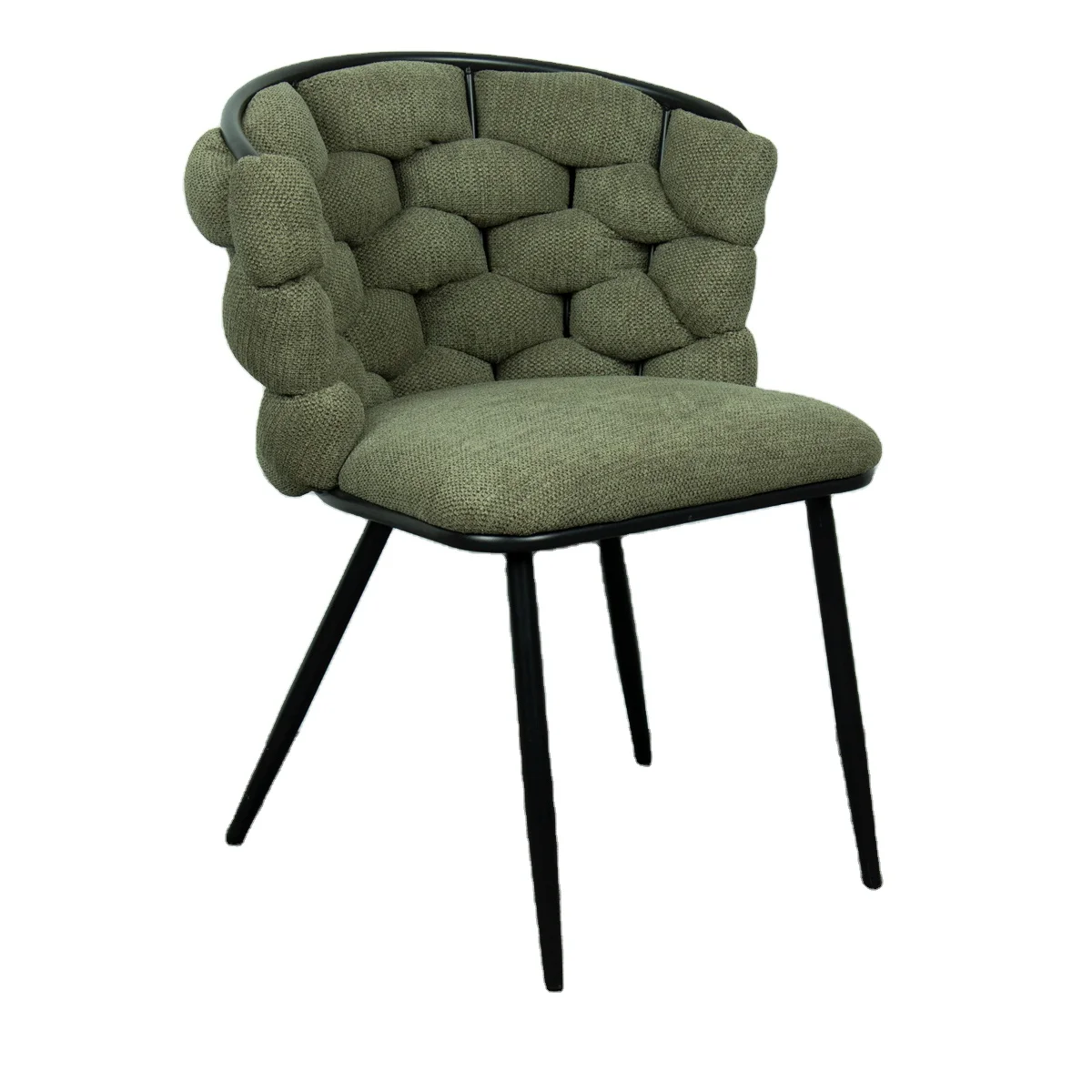 

*&Modern Home Furniture Restaurant Dining Chair with Fabric Weaving Technology and Backrest Metal Frame