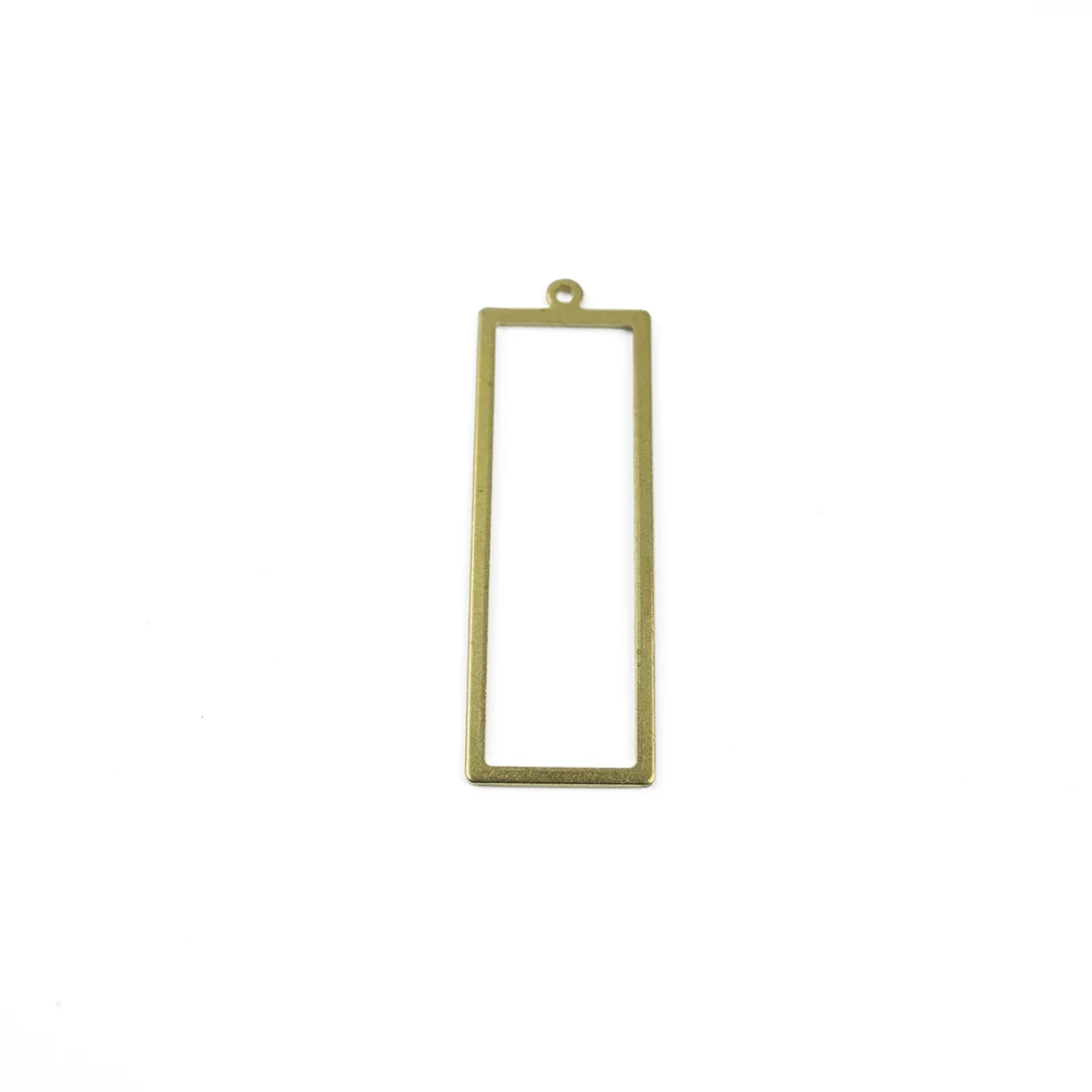 10Pcs Raw Brass Rectangle Hollow Links Rectangular Frame Pendants Connectors DIY for Jewelry Earrings Making Findings wholesale