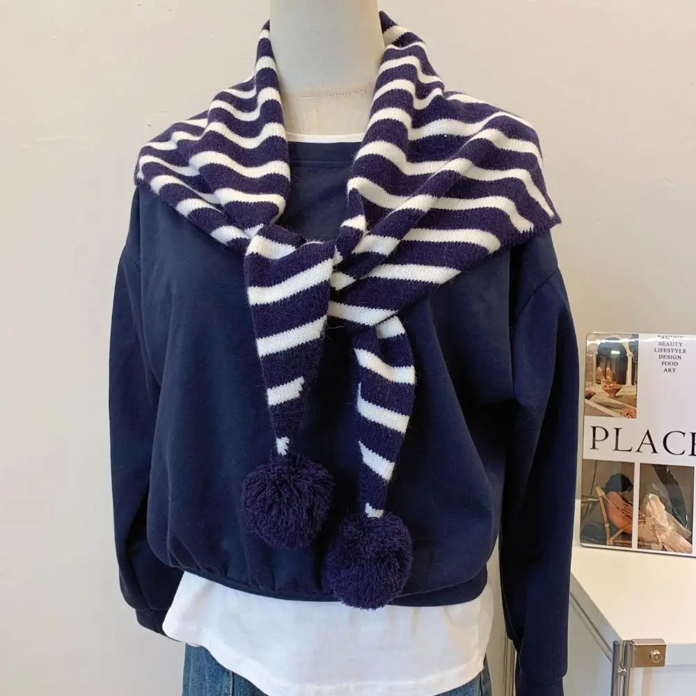 Elegant Plaid Triangular Knitted Shawl Thicken Long Wool Scarf Warm Korean Style Winter Cashmere Scarves Women/Men