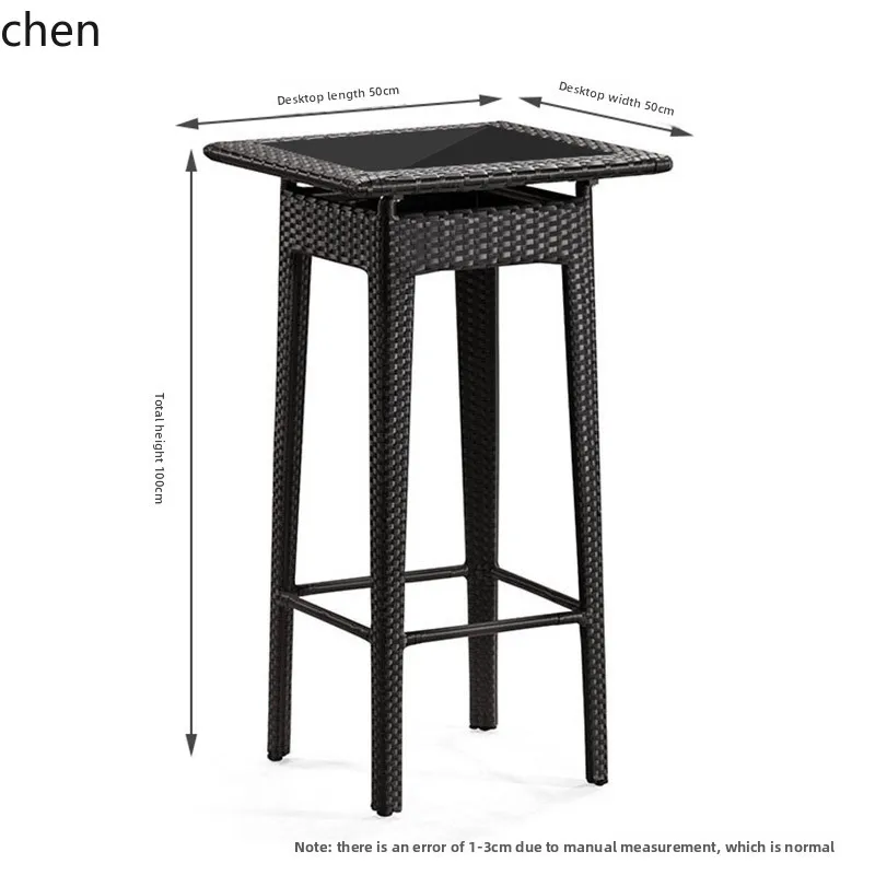 YFY  Rattan Chair Three-Piece Set Furniture Outdoor Leisure Bar Rattan Weaving Bar Table and Chair Set