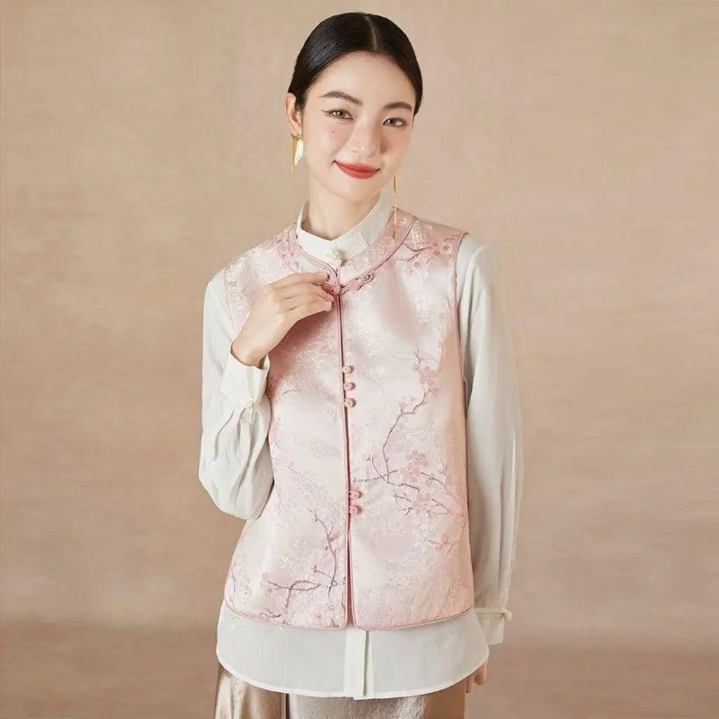 

New Women's Jacquard Vest Chinese Style Light National Ethnic Top for Spring Autumn High-end Fashion