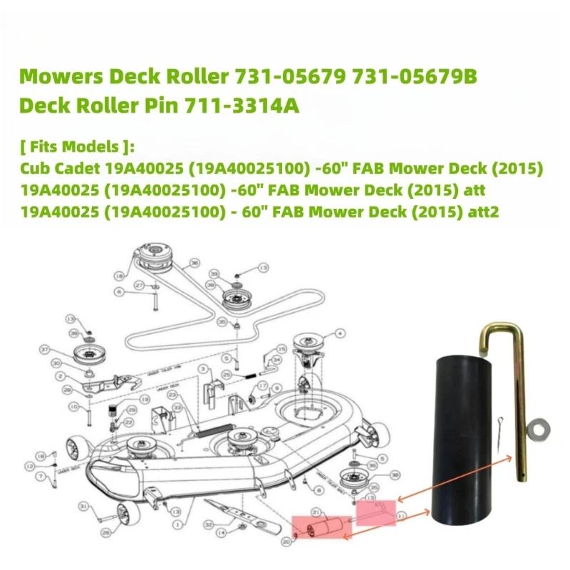 A2UC Accuracy Fit Tractor Deck Roller 731~05679B Strong Mower Roller Bushing