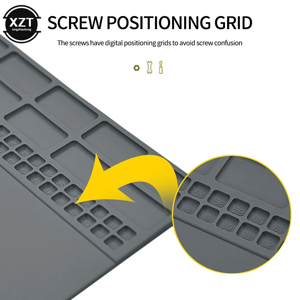 350*250mm 단열 수리 패드, 납땜 작업 스테이션 매트, 실리콘 용접 납땜 유지 보수 플랫폼, 수리 공구용