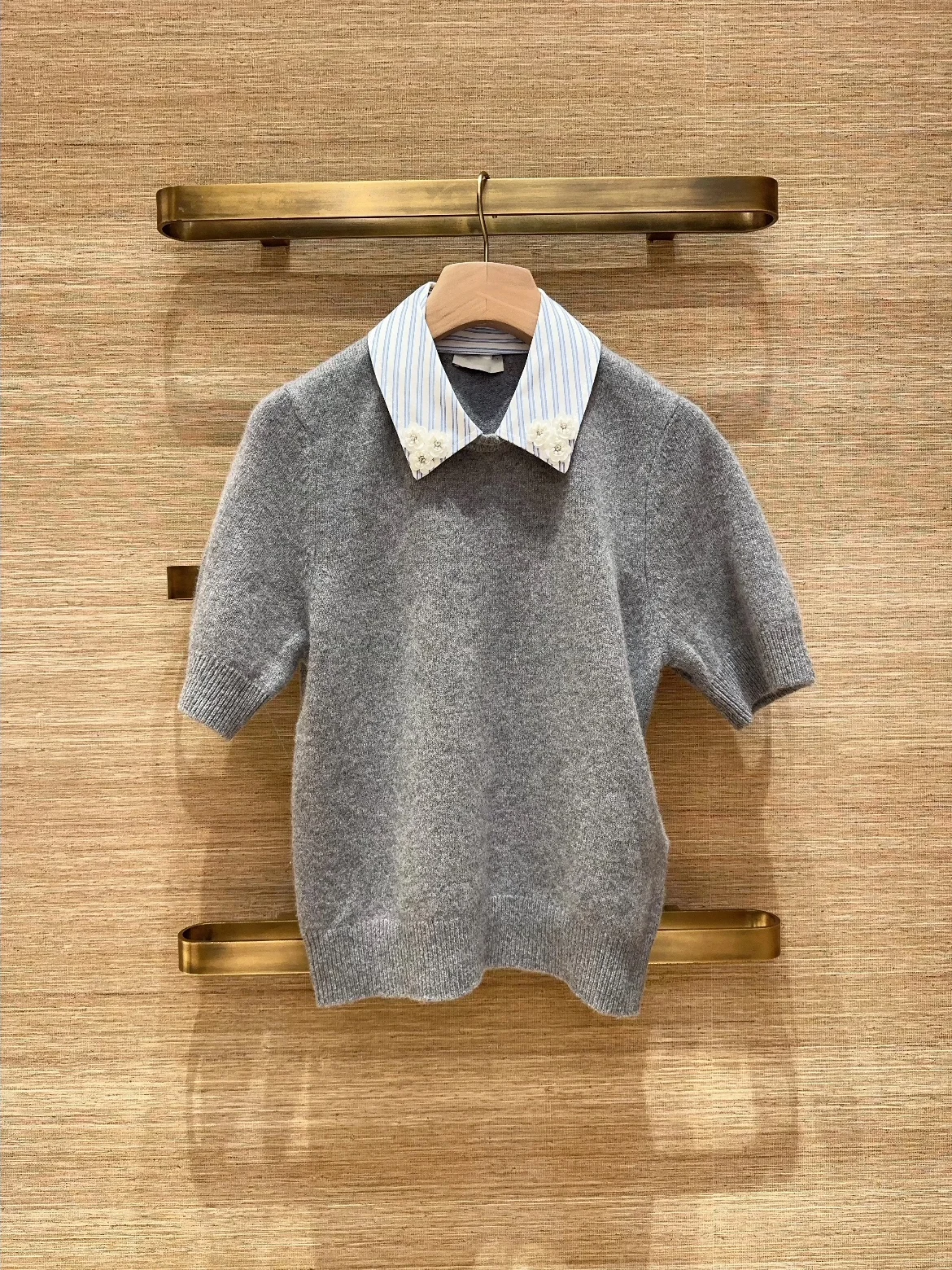 

Heidds Early Spring 2026 Detachable 3D Flower irt Collar Fake Two-Piece ort Sve Knitted Sweater Women's Faion