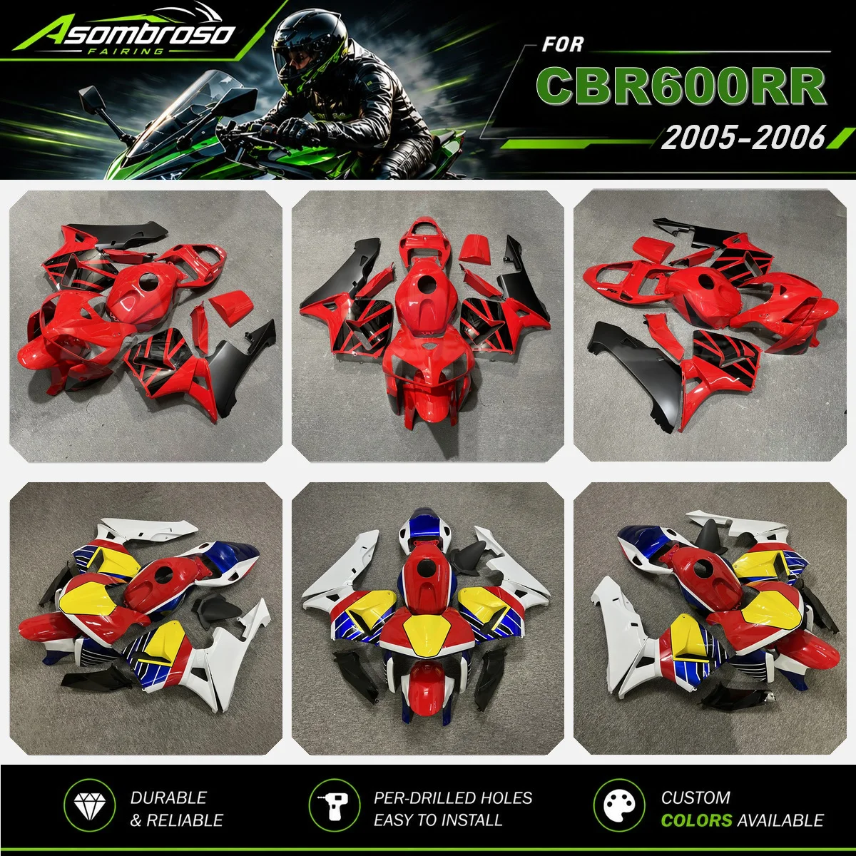 Injection Paint Fairing Kit For CBR600RR 2005-2006 CBR 600 RR 05 06 PC37 Motorcycle ABS Plastic Bodywork Set