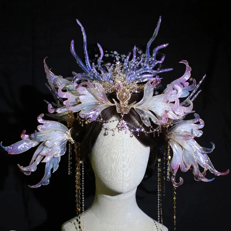 DY20Sweet حورية البحر عقال اللؤلؤ شل تاج لوصيفة الشرف الشاطئ الزفاف إكسسوارات الشعر الزفاف صدف تيارا حفلة موسيقية خوذة 2