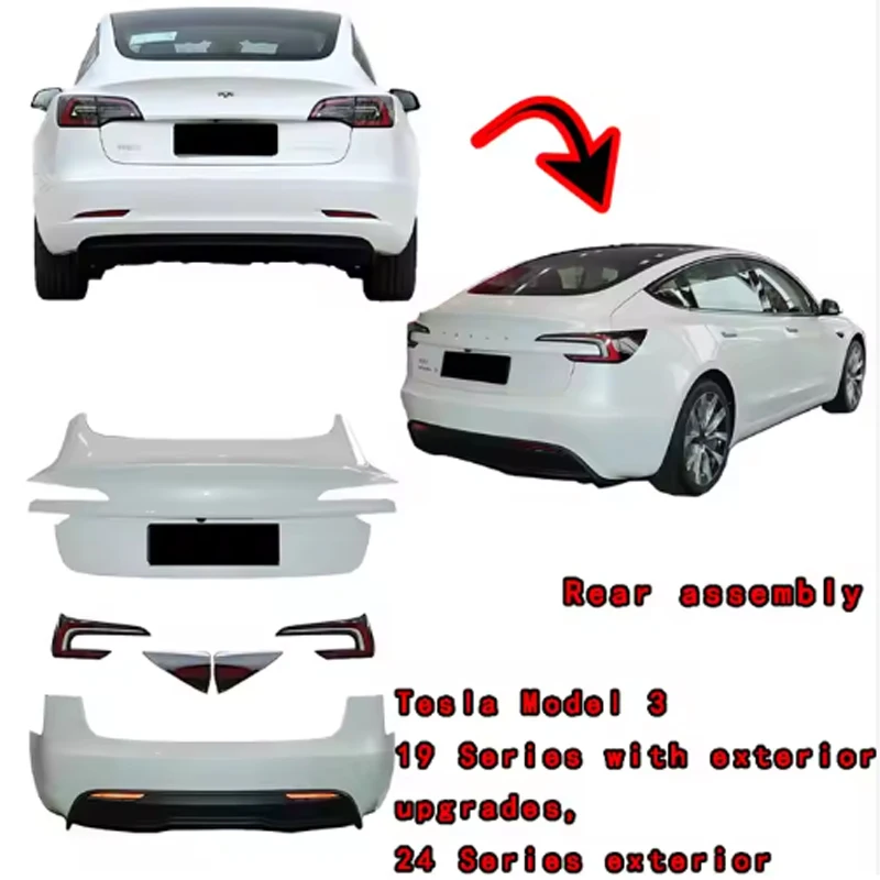 

2025For 2019Tesla Model 3 Series High Performance Parts New Condition Carbon Body Kit Rear Bumper Appearance Upgrade for 2024 Se
