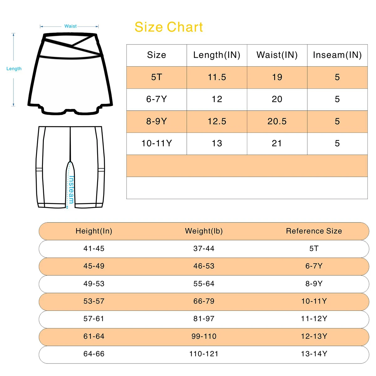 تنورة شورت رياضية للتنس للبنات مع جيوب جانبية وخصر مرتفع – ملابس نشاط للفتيات والأطفال والمراهقين