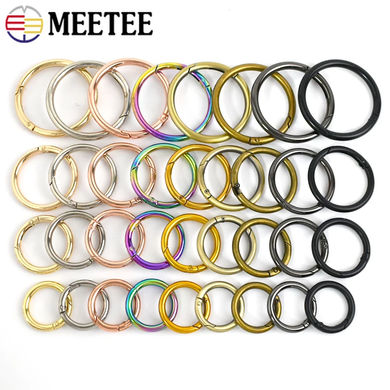

10Pcs 10-50mm O Ring Metal Buckles Keychain Snap Hook Bag Strap Connect Carabiner Clips Trigger Loop Accessories for Handbags
