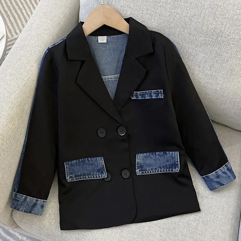 Giacche Blazer per bambini per ragazze Trench cappotti primavera autunno Denim abiti abbigliamento per bambini per adolescenti costumi 4 6 8 10 12