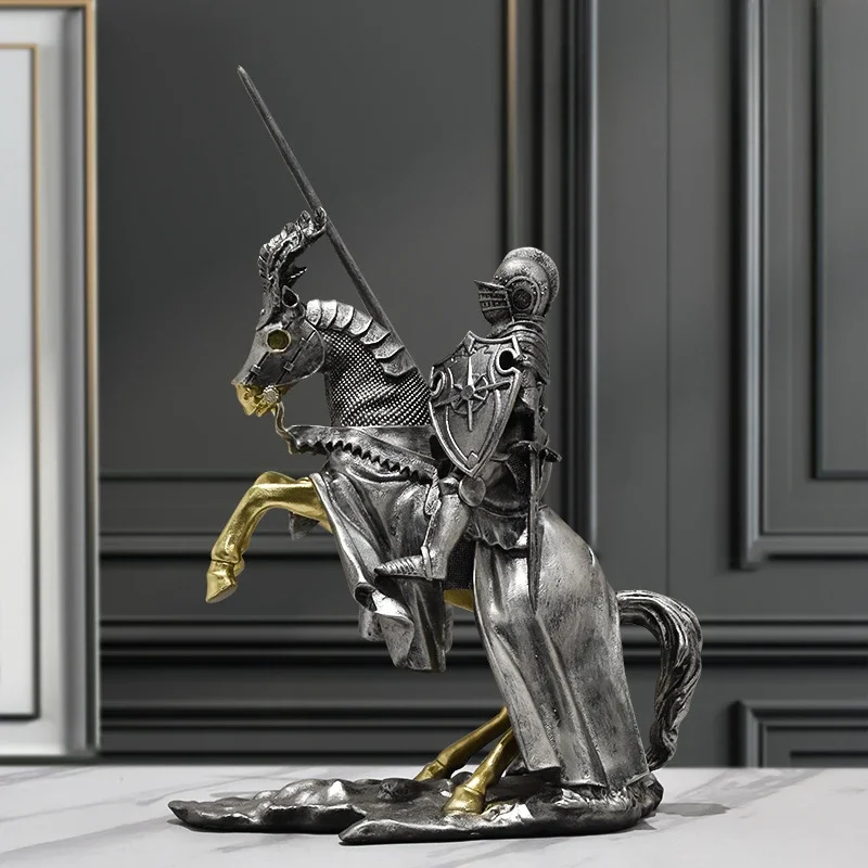 TV Cabinet Wine Cabinet Office Decoration European Retro Knight Ornaments Roman Armor Soldier Model Home Accessories