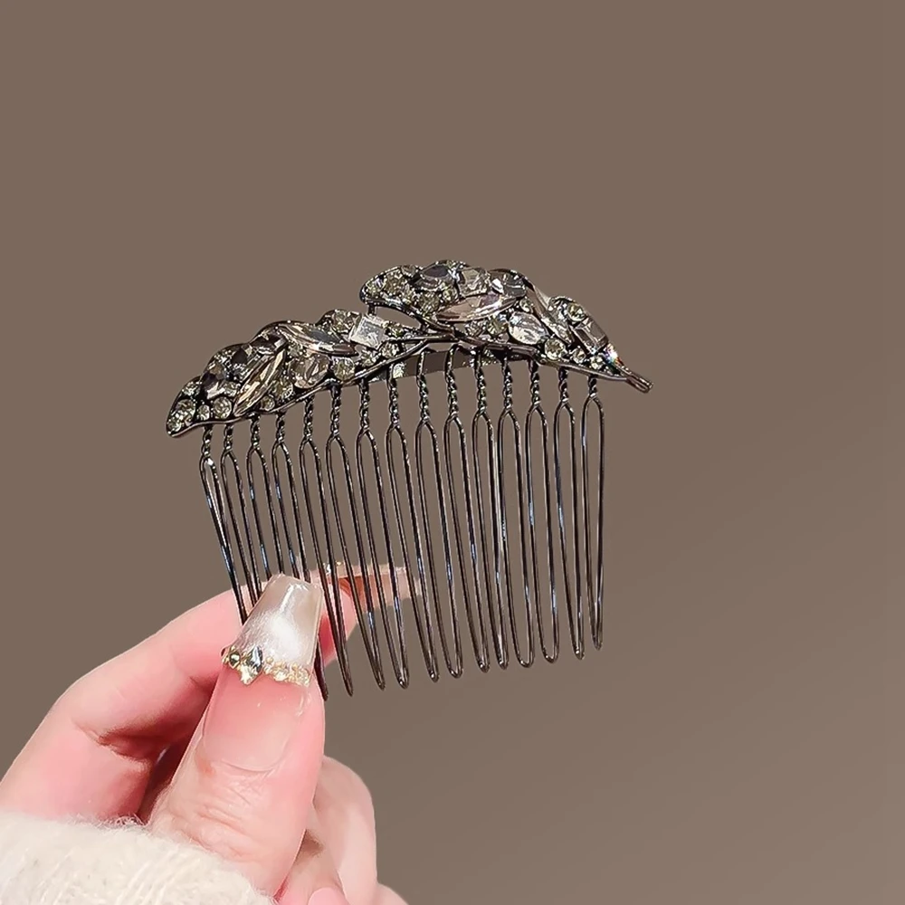 

Leaves Style Wedding Hair Combs Hairpins Rhinestone Bride Hair Accessories Women Tiara Bridal Hair Jewelry