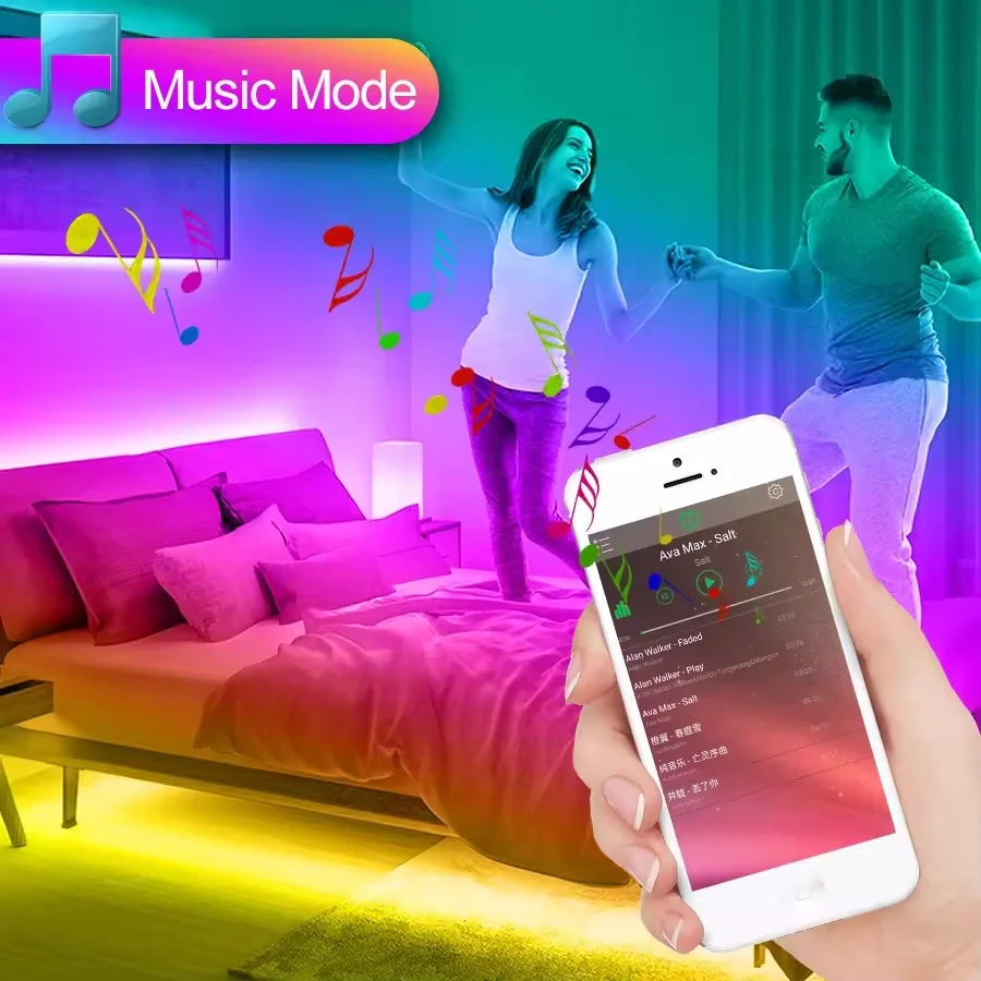 5M Led Light 5050 5V USB Ribbon Bluetooth IR Remote RGB TV Background Light Bar Game Room Family Party Decoration Night Light