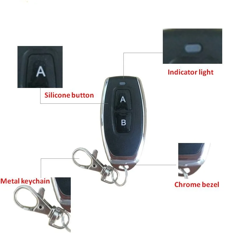 433 MHz 220V Remote Control Rf Receiver Transmitter 110V Wireless Remote Control Switch ON/OFF Button For Led Lights Bulb DIY