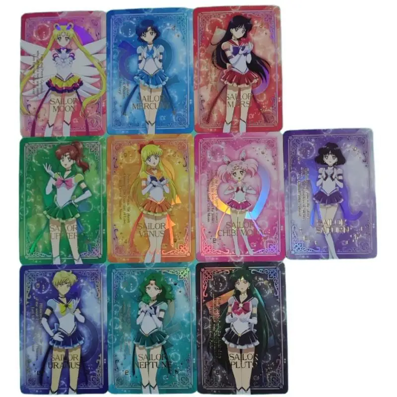 Juego de cartas de colección de personajes de Anime de Sailor Moon, Guerrero eterno, Tsukino Usagi, regalos de bricolaje, 10 piezas por juego