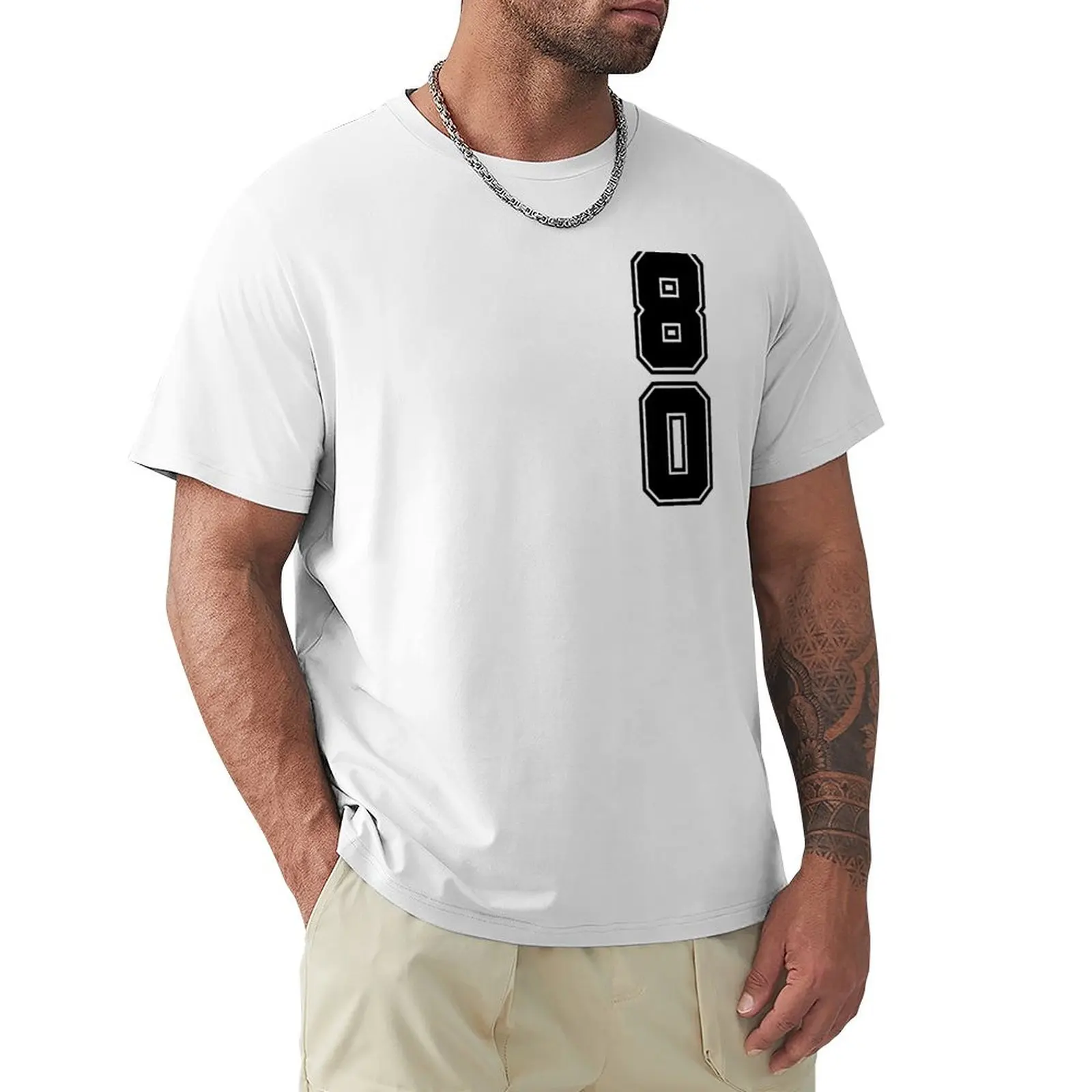 

Number 80 T-shirt customs design your own oversizeds sweat t shirts for men