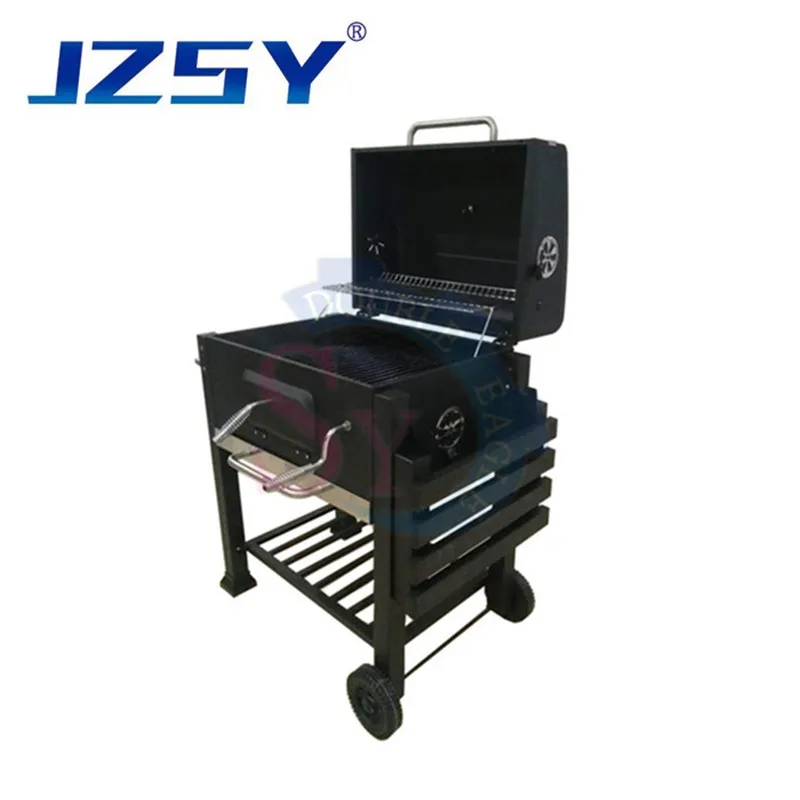 Wholesale Price Country House Large Trolley Charcoal Barbecue Smoke Oven/Hotel Villa Outdoor Diy Beefmaster Bbq Grill With Wheel