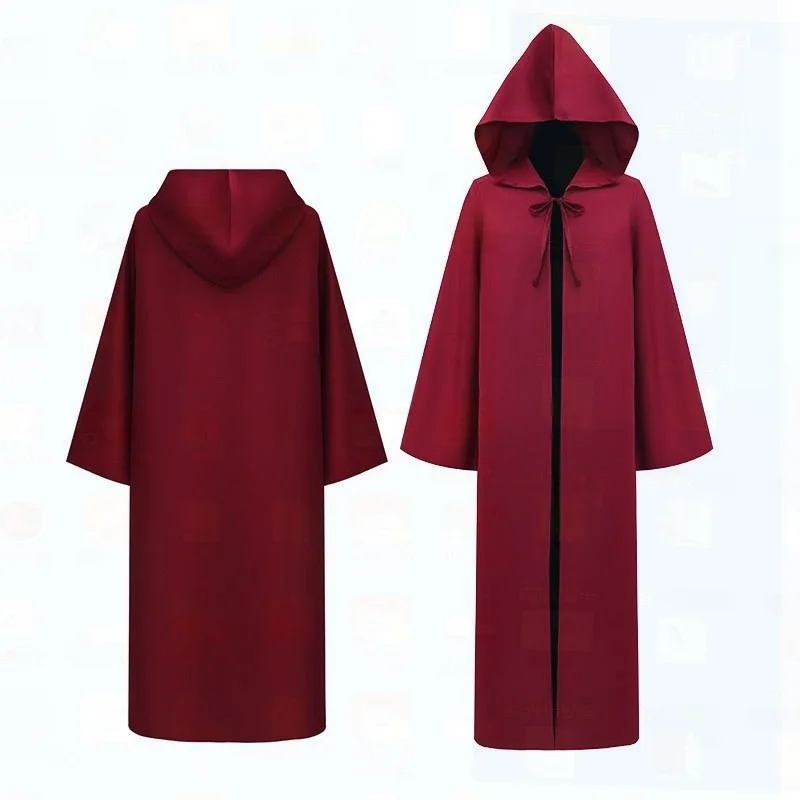 Abito monastico retrò medievale con cappuccio Strega Sacerdote Mantello con cappuccio loween Costume cosplay Palcoscenico tradizionale cinese da donna...