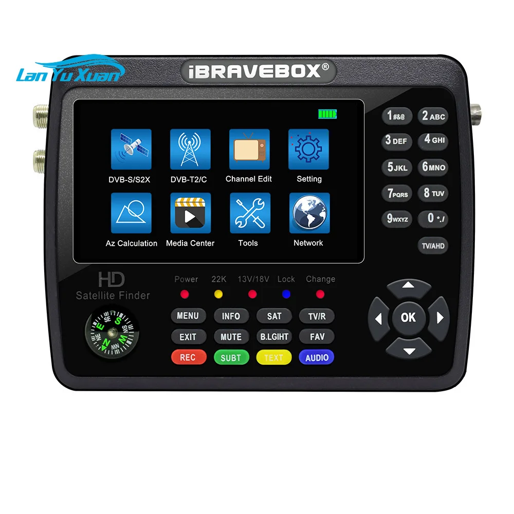4.3 Inch Plastic Display HD Digital Satellite Meter Signal Finder Support DVB-S/S2/S2X/T/T2/C AHD 2 RF Ports OEM Brand