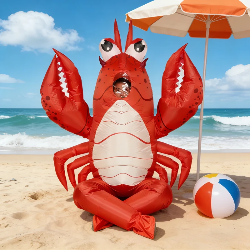 

Adult Inflatable Costume Lobster Fun Carnival Lobster Playing Dress Up with Pliers Suitable for Men and Women Cosplay Party Red