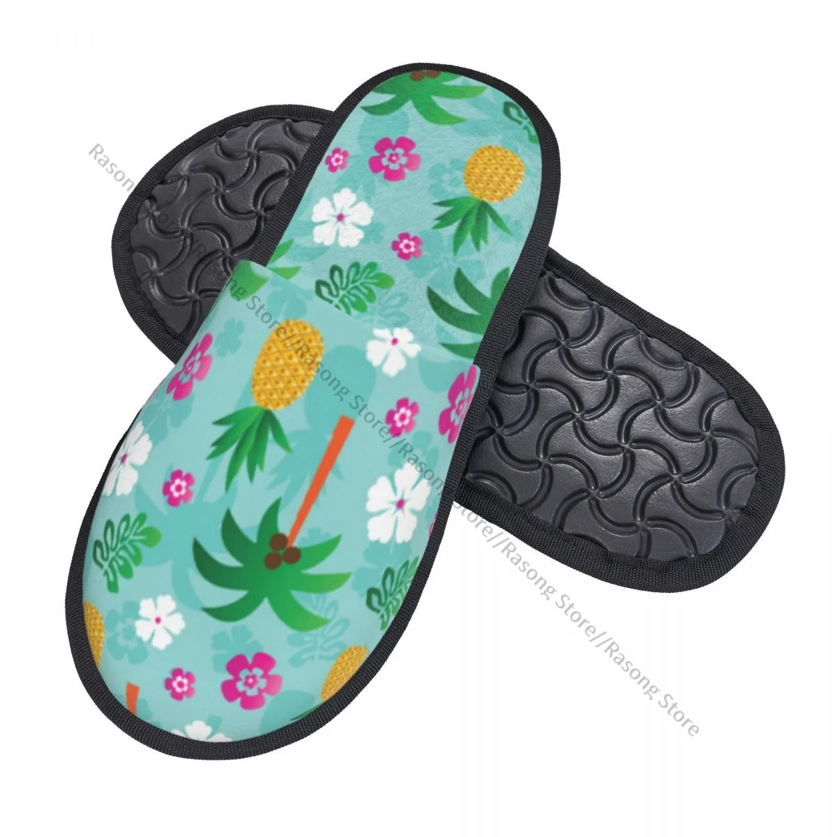 Indoor Pineapple Palm Tree Warm Slippers Home Plush Slippers Home Soft Fluffy Slippers