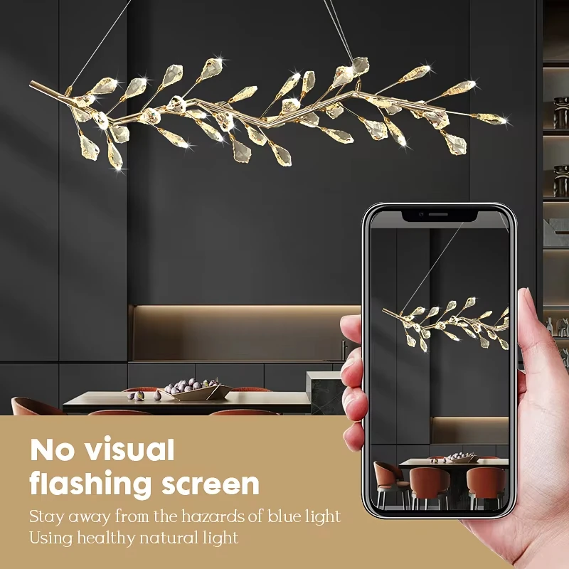 Pendant Lights For Dining Living Room Bedroom Bedside Kitchen Cafe Bar Indoor Decor LED Crystal Hanging Ceiling Lamps