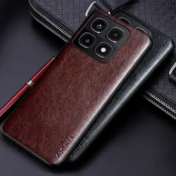 Luxury Leather Case For Xiaomi 14T Pro 5G Funda Business Solid Color Soft Tup&hard Pc Phone Cover Capa