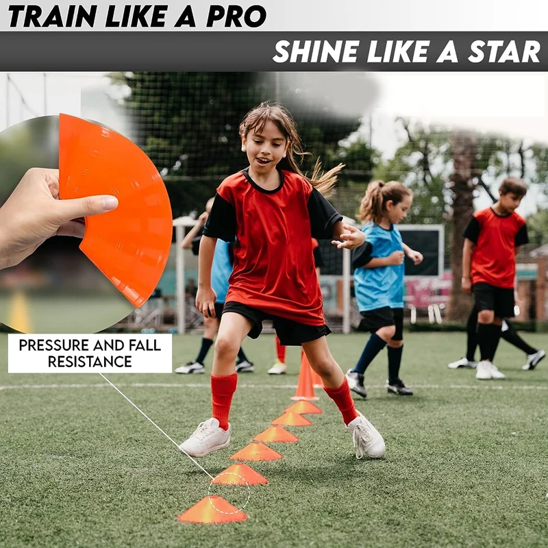 24Piece Football Training Sign Disc Round Mouth Disc Obstacle Disc Training Equipment Sign Disc Sign Cone Disc