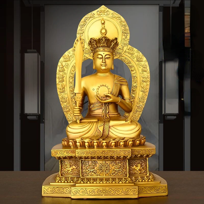 Pure Copper Bodhisattva Household Buddhist Church Offerings Statue Zodiac Guardian Statue Sculpture