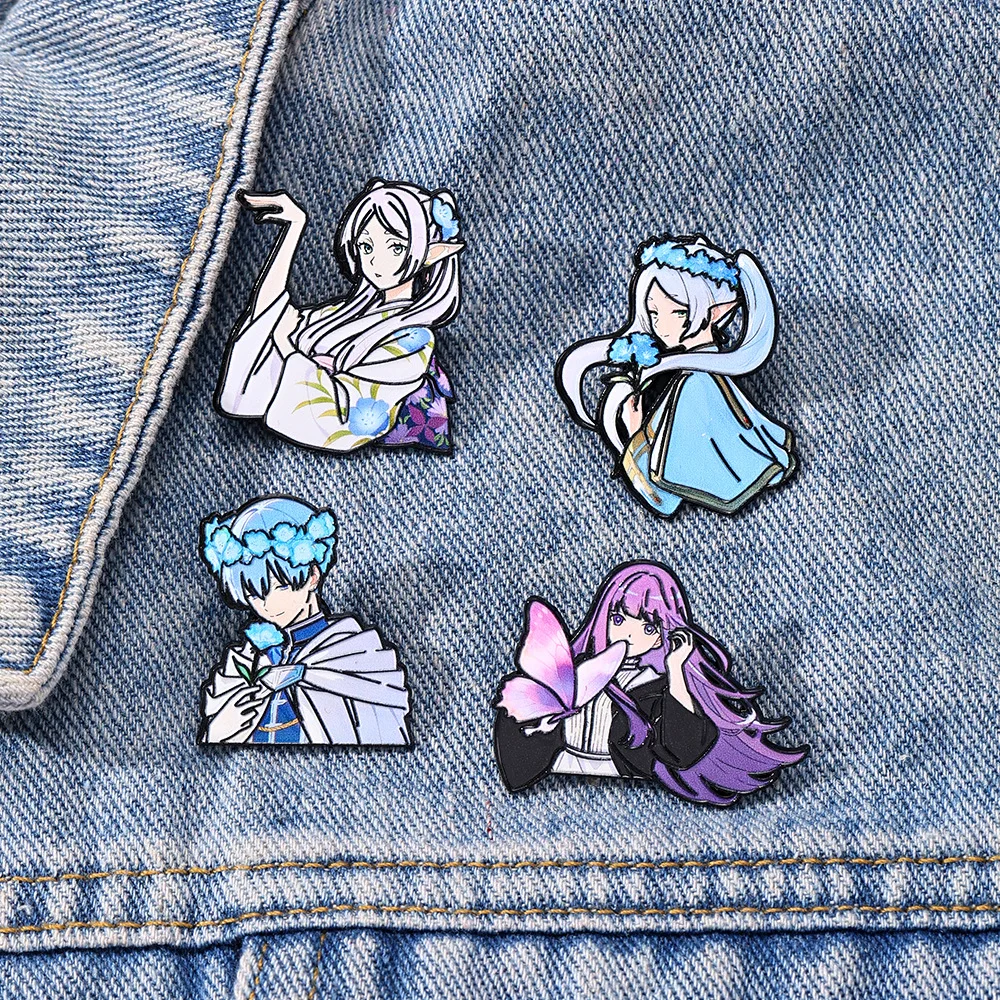 New Hot selling Anime Cartoon Series Funeral Lilian Character Metal Badge Backpack Clothing Accessories Decoration