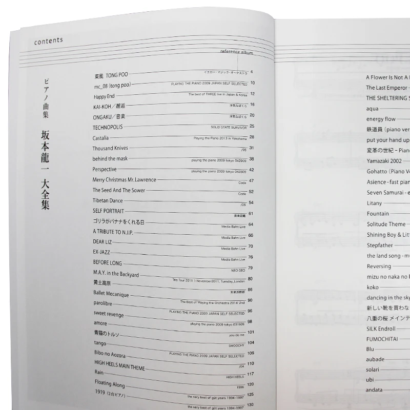 اليابانية الأصلية، ريويتشي ساكاموتو المجموعة الكاملة من مسامير البيانو ورقة الموسيقى، عشرات البيانو الموسيقى أداء الكتاب الفني #3