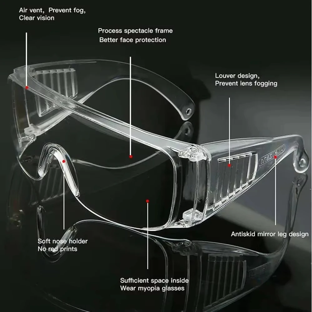 2/10 PCS Safety Protective Goggles Lens Thickness Anti-UV Blinds Water Gun Goggles Anti-impact Labor Protection Cycling Glasses