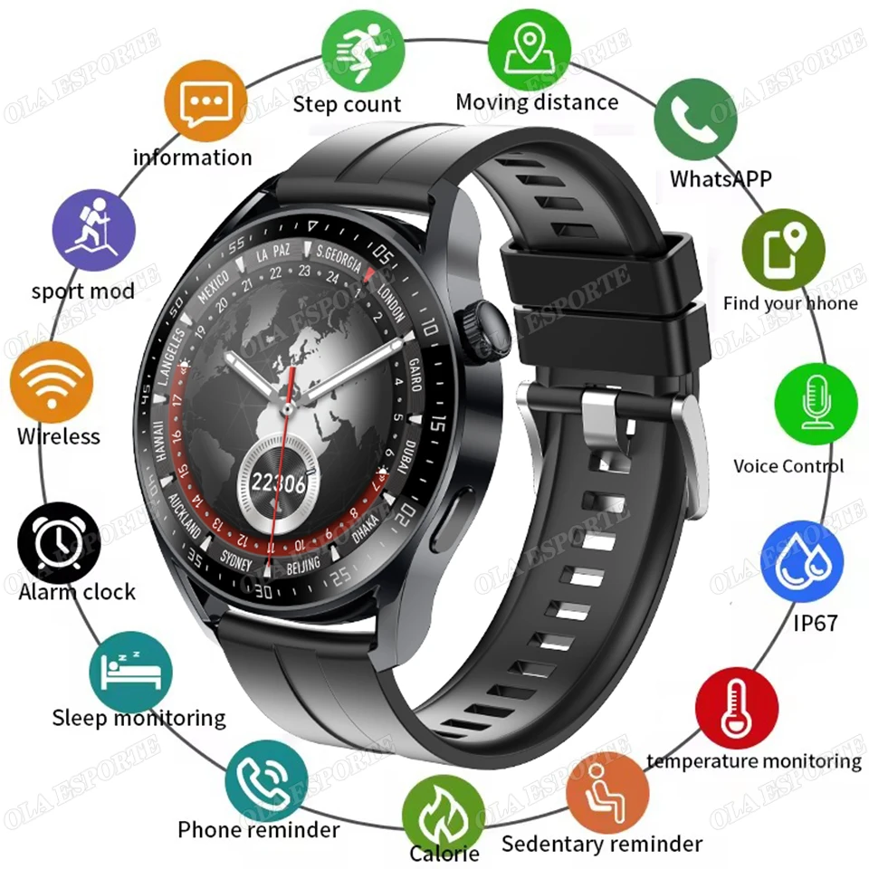 

2025 Новые GPS-трековые Смарт-часы для мужчин 360*360 AMOLED-экран NFC BT Call Водонепроницаемый монитор здоровья Женские умные часы для здоровья