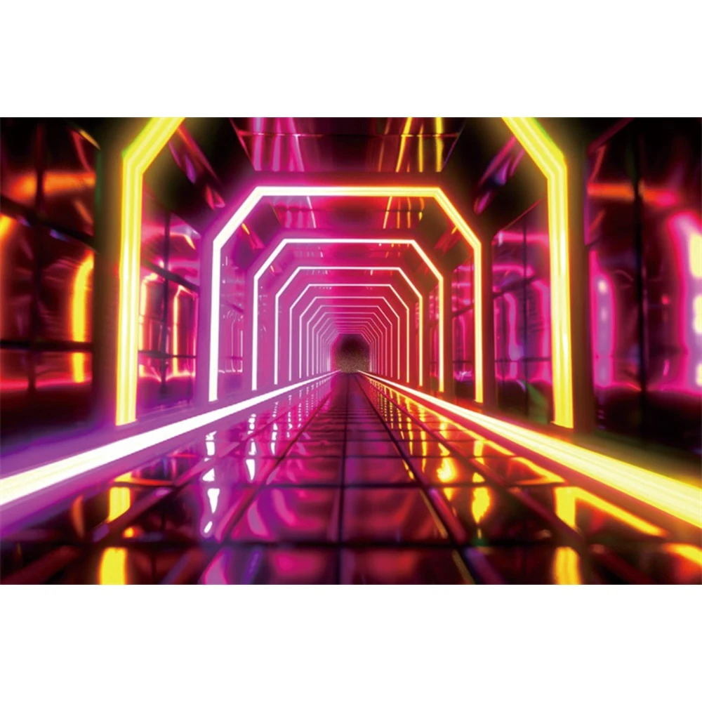 أضواء النيون عيد ميلاد خلفية مستقبلية النمط الإلكتروني 80's 90's ديسكو روك مرحلة أفلام الألعاب الكبار التصوير خلفية #4