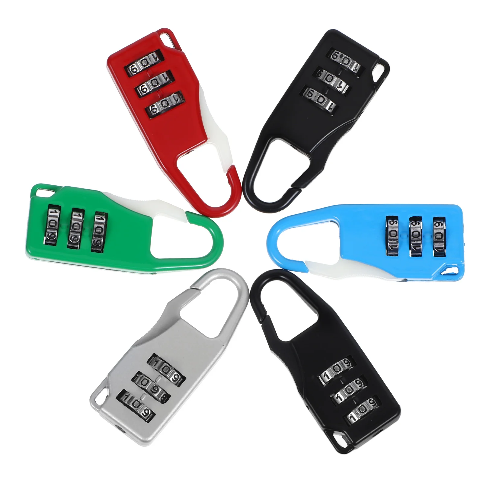 

6pcs Suitcase Padlocks Combination Luggage Locks Password Gym Locker 3 Long Lock Secure Baggage Protection