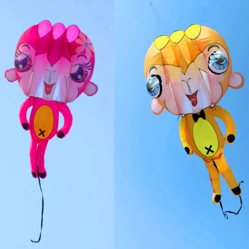 

free shipping large 3D monkey soft kite surf outdoor flying wind sock kites children kite reel kite factory octopus kite bar