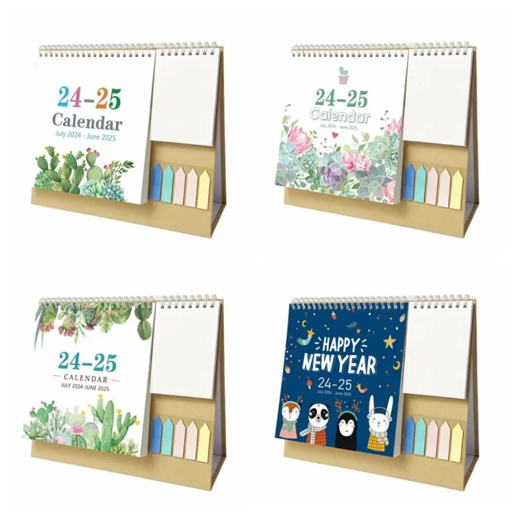 Creative English Desk Calendar Portable To Do List Agenda Planner Colorful Memo Pads Standing Flip Calendar Time Management