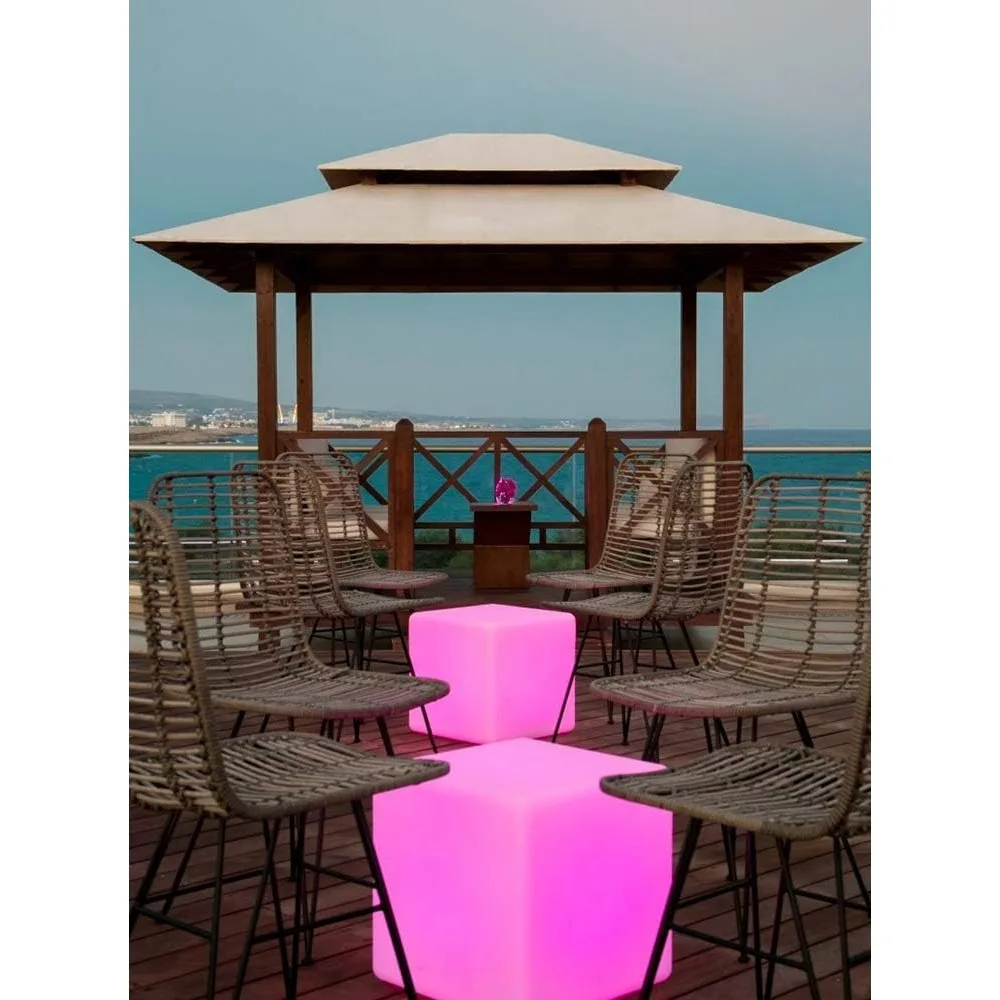 Large LED Cube Chair Light, 16 RGB Colors LED Cube Seat w/RemoteHome Outdoor Patio Pool Bar Stage Party Lighting Decoration